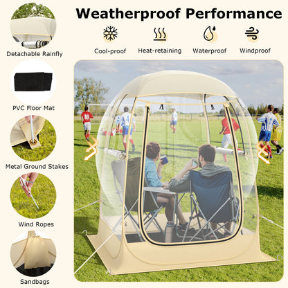 GemGear beige instant pop-up sports tent with carrying bag and floor mat for 1-2/5-6 people on Tampa Home & Garden Store
