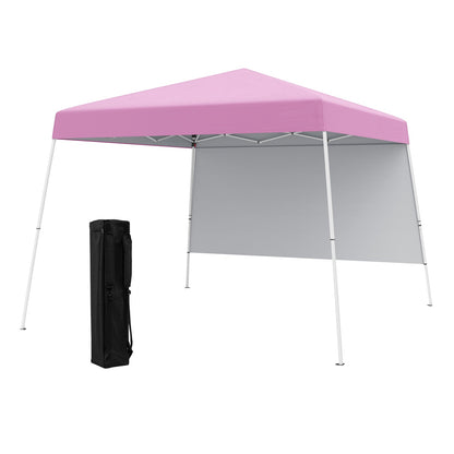8 X 8 Feet Pop up Canopy Tent with 1 Sidewall and Portable Backpack-Gray