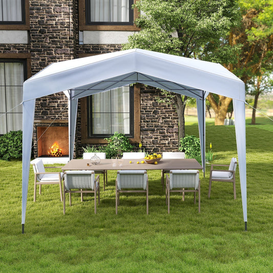 GemGear white pop-up canopy tent with portable wheeled bag, 8 stakes, 4 wind ropes on Tampa Home & Garden Store