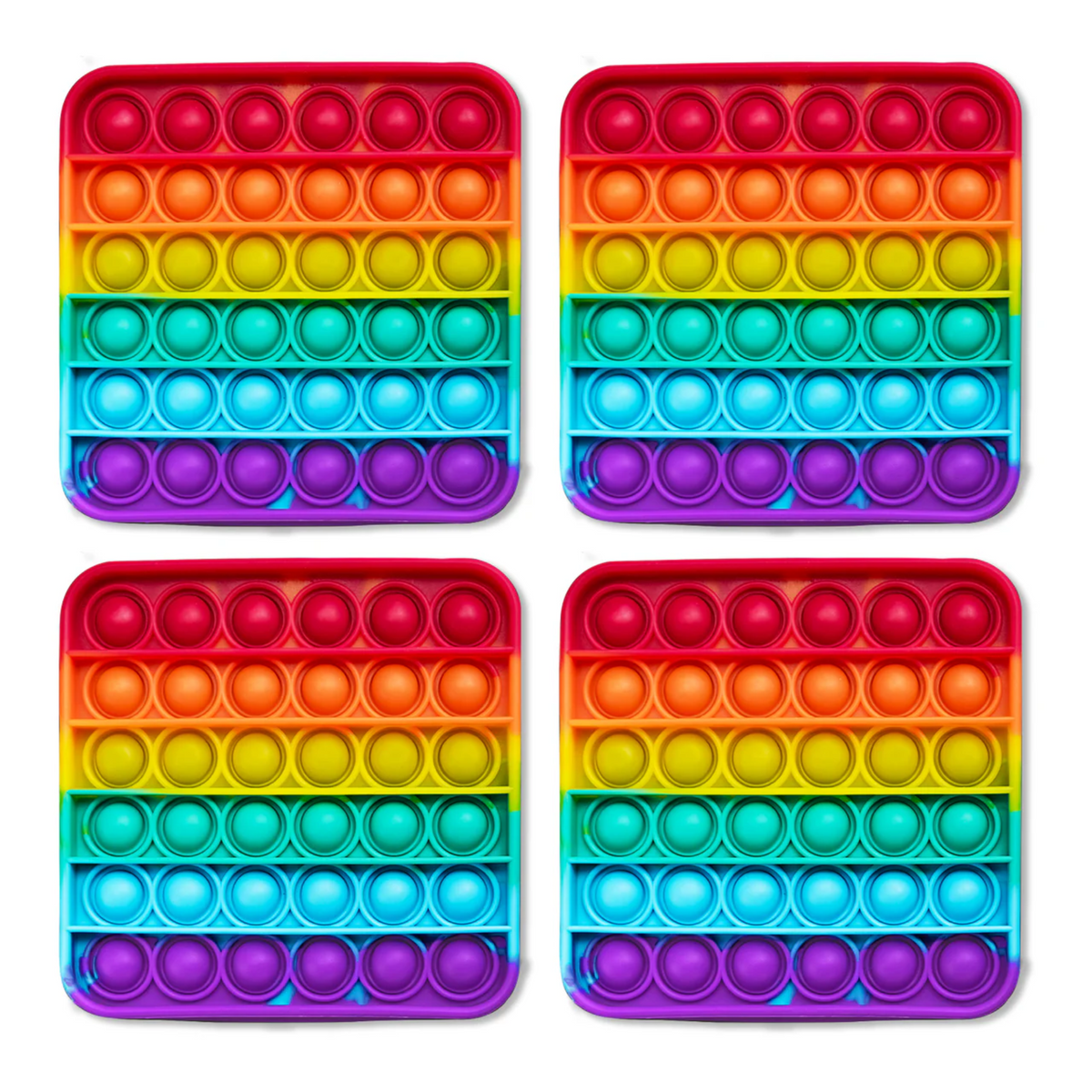 2 rainbow fidget mats with stacked color bubble rows from red to purple on Tampa Home & Garden Store