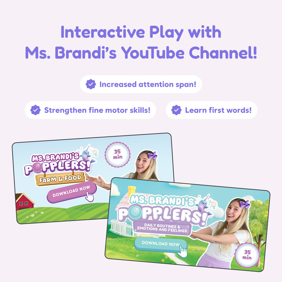 Popplers 1 + 2 Bundle toys by The Fidget Games; two screens with Farm & Food and Daily Routines on Tampa Home & Garden Store