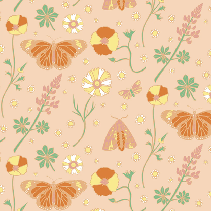 Poppy Please Wallpaper, peach and mint - Tampa Home & Garden Store