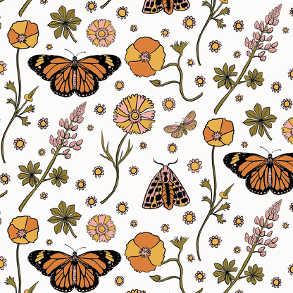 Poppy Please Wallpaper, white - Tampa Home & Garden Store