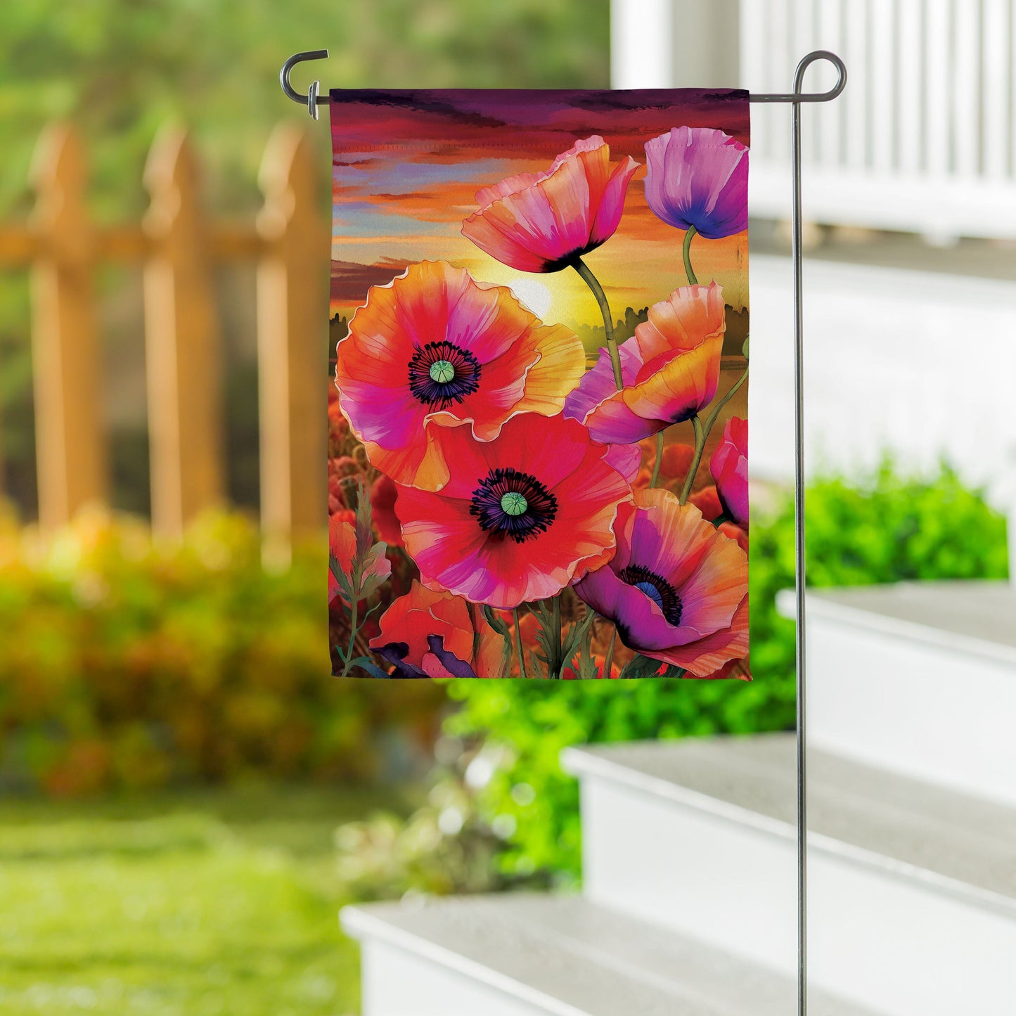 Poppy Sunset Suede Garden Flag - Tampa Home & Garden Store