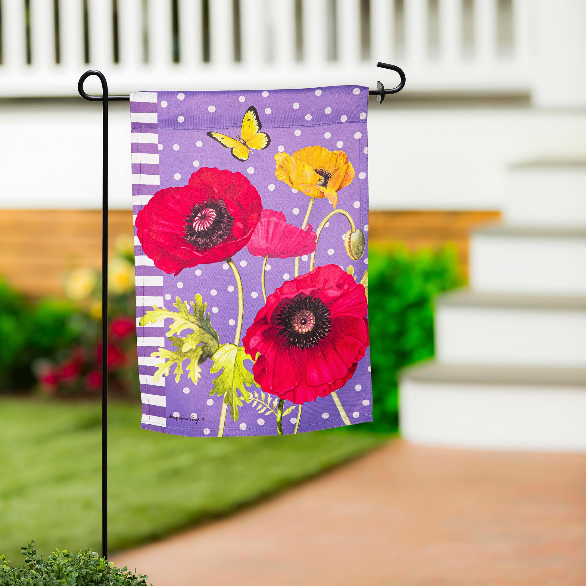 Poppy Welcome Suede Garden Flag - Tampa Home & Garden Store