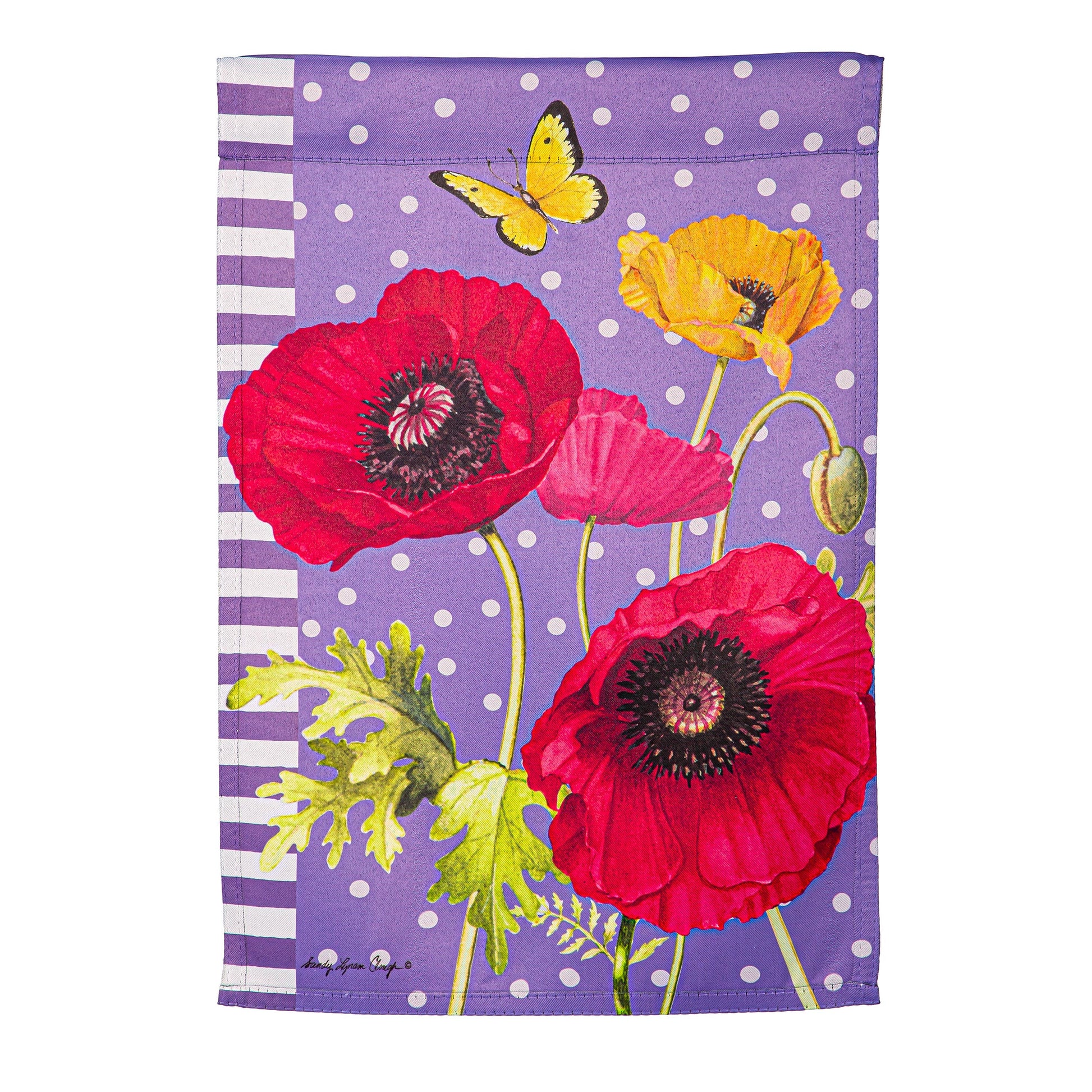 Poppy Welcome Suede Garden Flag - Tampa Home & Garden Store
