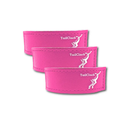 TailCinch Equine Tail Ties set of 3 pink leather straps by The Tail Cinch on Tampa Home & Garden Store