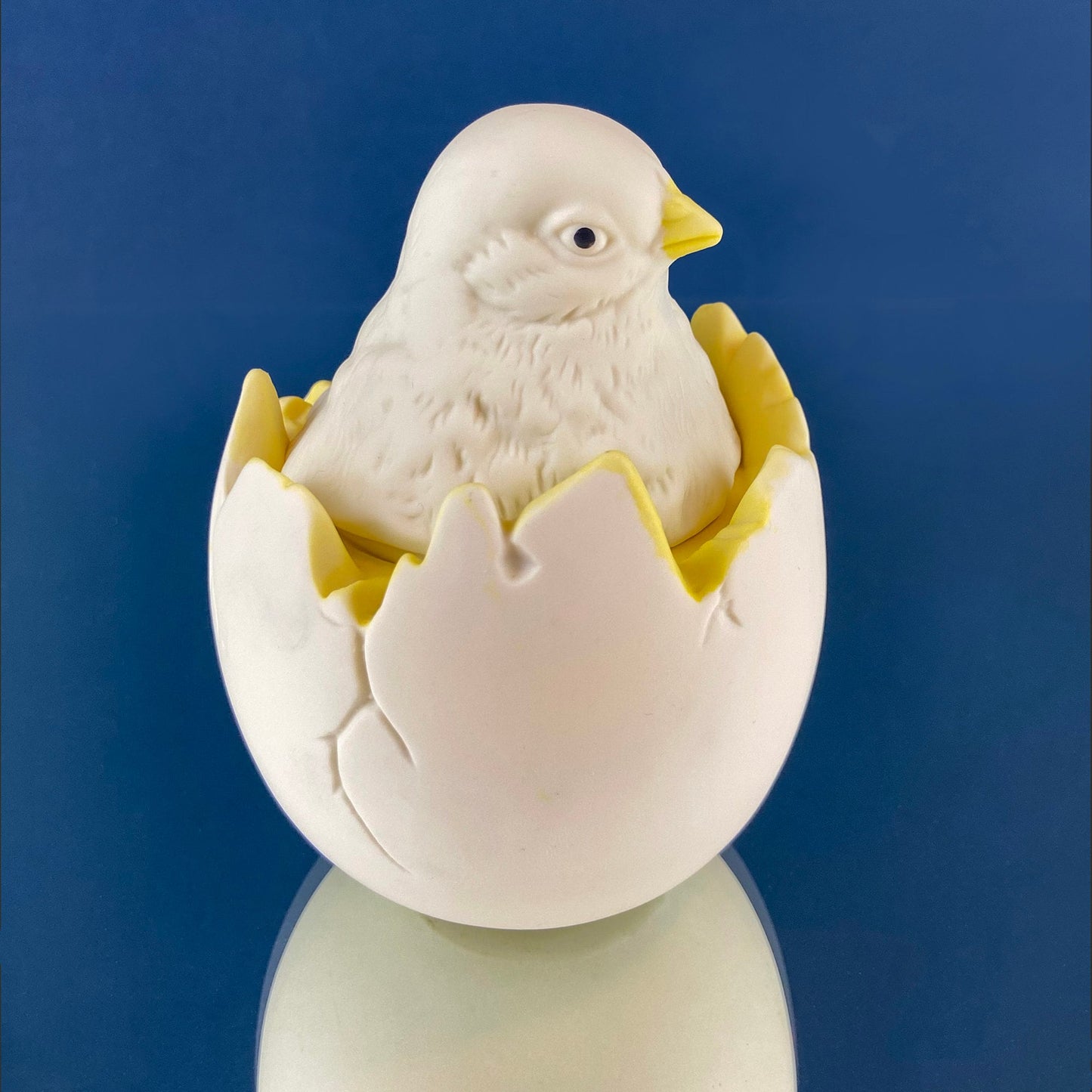 Porcelain Chick in Eggshell Jar by Dept. 56. Sugar or Storage Jar in Shape of Cute Yellow Baby Bird Hatching. Modern Farmhouse. Baby Shower. - Tampa Home & Garden Store