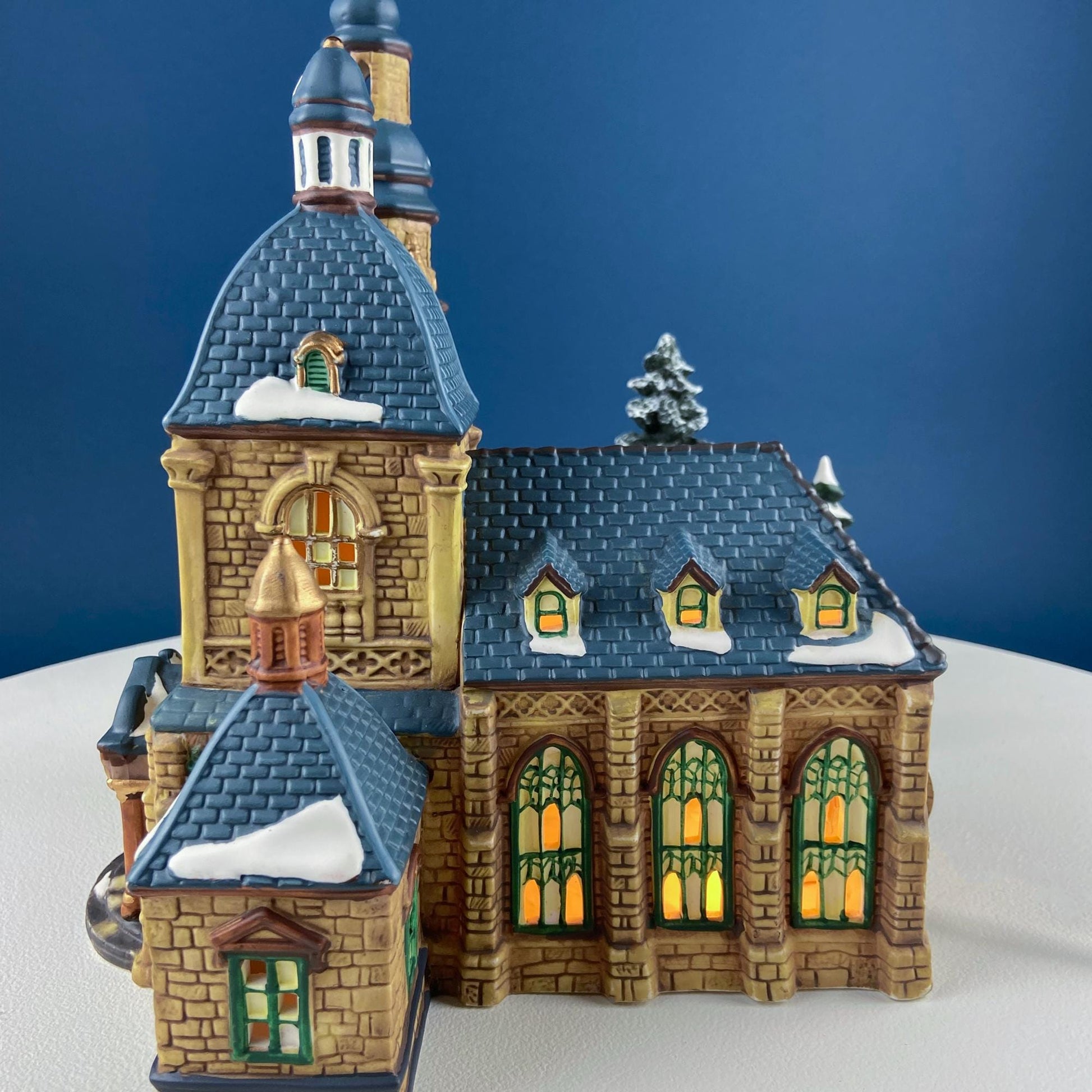 Porcelain Christmas Village St. Mary's Cathedral. Illuminated House of Worship. Home Retail Holiday Decor. Christmas Celebration. Kids Room. - Tampa Home & Garden Store