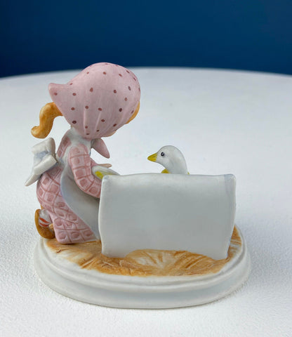 Porcelain Figurine by Lefton of Girl Feeding Sick Goose with Message: "Giving is Loving." Get Well Soon Gift. Gratitude to Doctor Friend. - Tampa Home & Garden Store