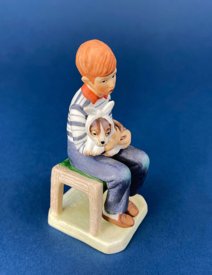 Porcelain Figurine by Lefton of Girl Feeding Sick Goose with Message: "Giving is Loving." Get Well Soon Gift. Gratitude to Doctor Friend. - Tampa Home & Garden Store