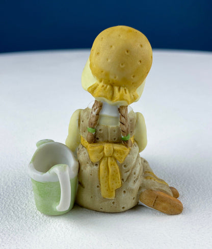 Porcelain Figurine by Marks & Rosenfeld of Little Girl Planting Flowers. Paired with Porcelain Birds in Nest. Gift for Mom, Grandma, Partner - Tampa Home & Garden Store