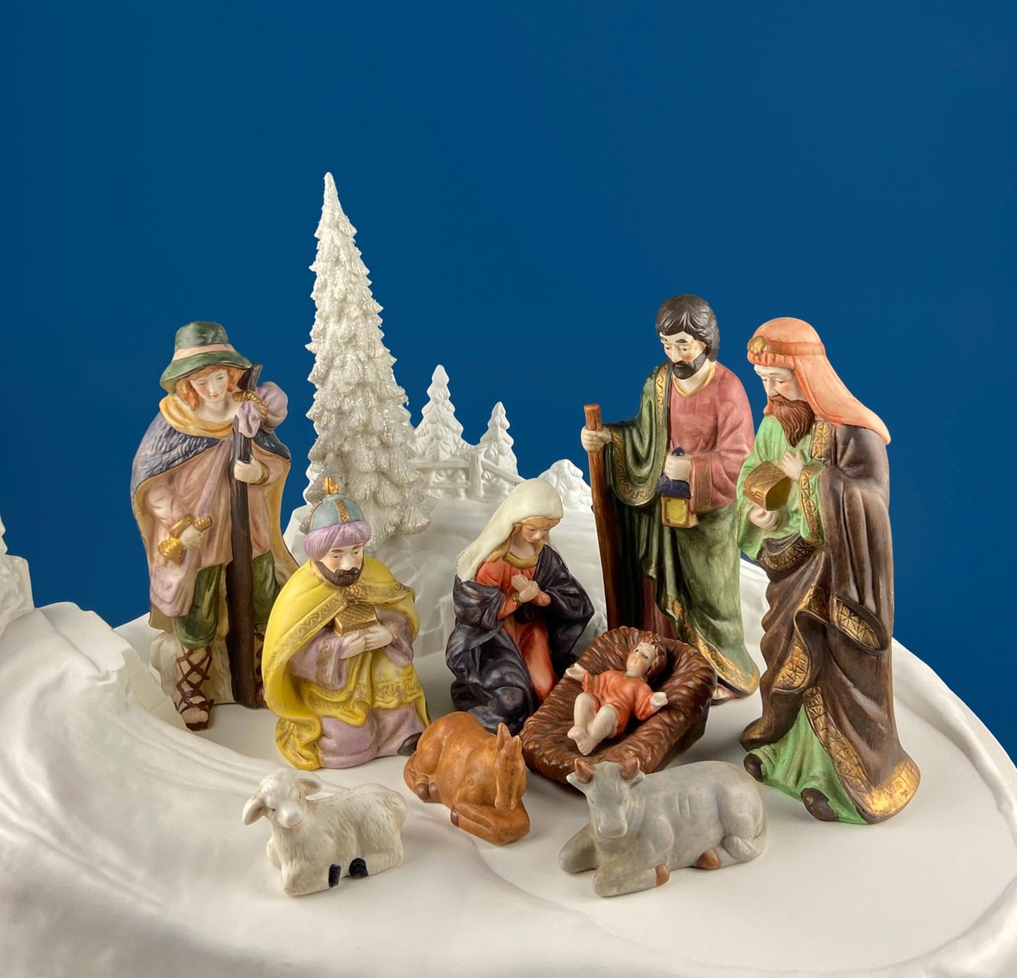 Porcelain Nativity Set. Christmas Fantasy Ltd Nativity Set. 9" Figurines. Seasonal Christmas Display. Beautifully Detailed. - Tampa Home & Garden Store