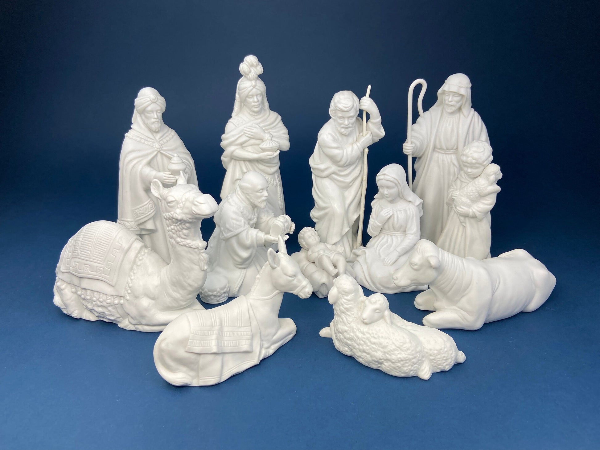 Porcelain Nativity Set. Christmas Fantasy Ltd Nativity Set. 9" Figurines. Seasonal Christmas Display. Beautifully Detailed. - Tampa Home & Garden Store