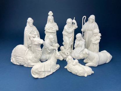 Porcelain Nativity Set. Christmas Fantasy Ltd Nativity Set. 9" Figurines. Seasonal Christmas Display. Beautifully Detailed. - Tampa Home & Garden Store