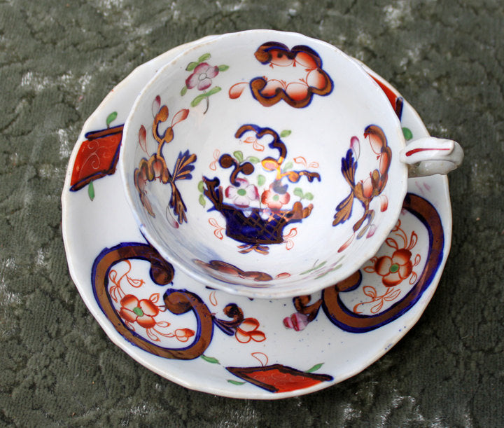 Porcelain teacup and saucer - Hand painted in Japan - Tampa Home & Garden Store