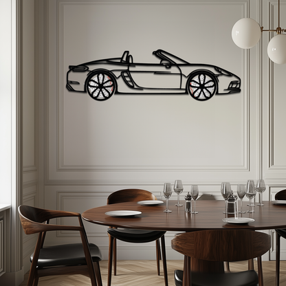 Porsche 718 Boxster GTS Metal Wall Art – Rotating Wheels – Luxury Car Silhouette Decor,KAFMEKA053 - Tampa Home & Garden Store