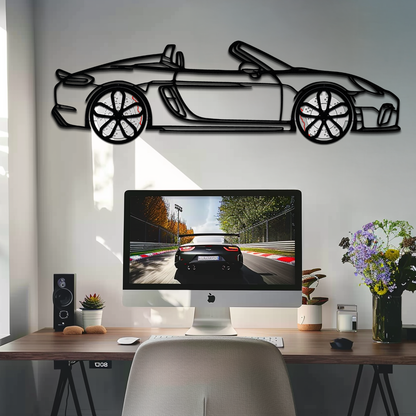 Porsche 718 Spyder Metal Wall Art – Rotating Wheel Car Silhouette Decor for Garage & Gifts,KAFMEKA054 - Tampa Home & Garden Store
