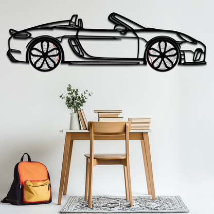 Porsche 718 Spyder Metal Wall Art – Rotating Wheel Car Silhouette Decor for Garage & Gifts,KAFMEKA054 - Tampa Home & Garden Store