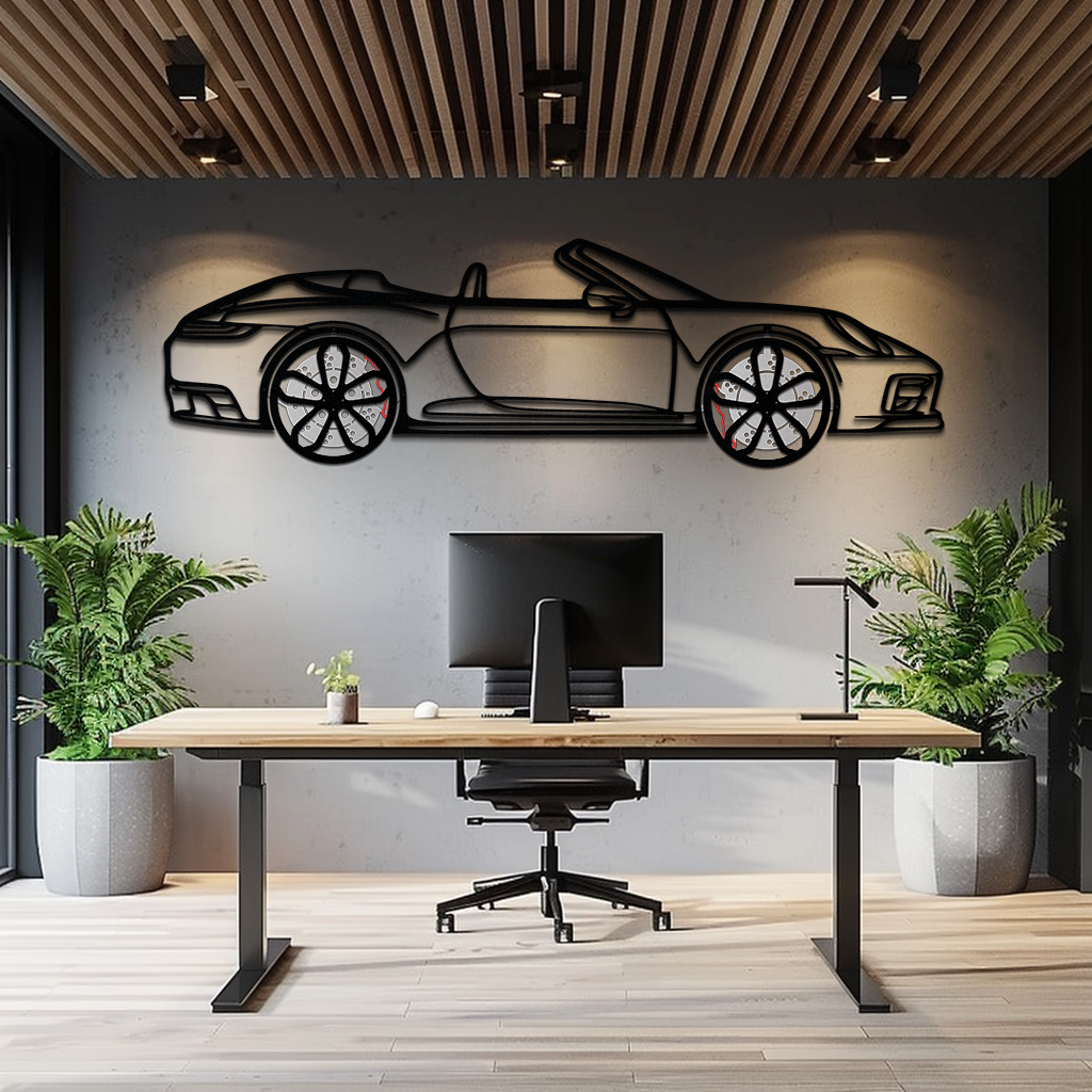 Porsche 911 (992) Convertible Silhouette Metal Wall Art – Rotating Wheel Luxury Car Decor Gift 🌟🏎️,KAFMEKA057 - Tampa Home & Garden Store