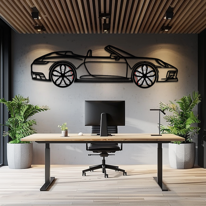 Porsche 911 (992) Convertible Silhouette Metal Wall Art – Rotating Wheel Luxury Car Decor Gift 🌟🏎️,KAFMEKA057 - Tampa Home & Garden Store