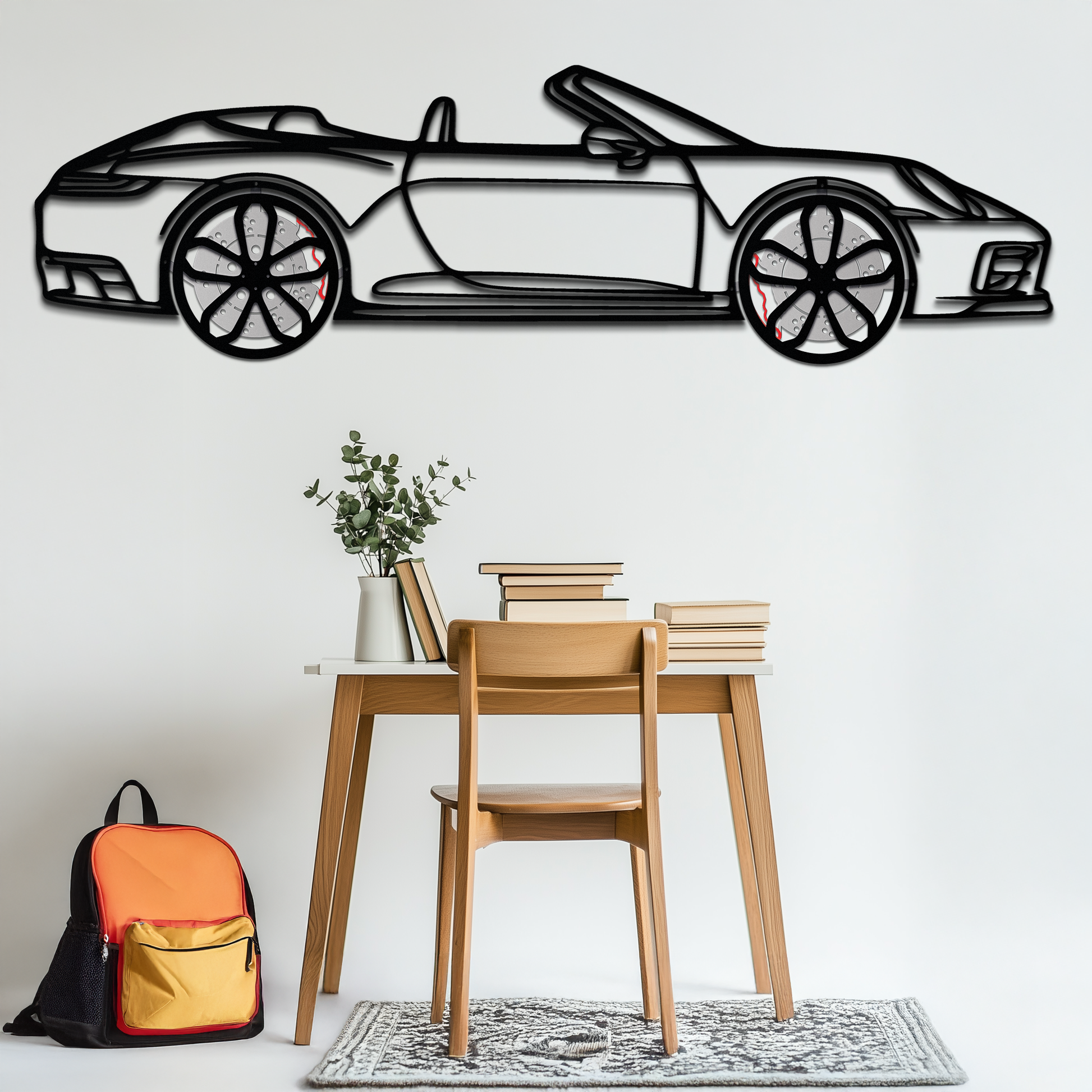 Porsche 911 (992) Convertible Silhouette Metal Wall Art – Rotating Wheel Luxury Car Decor Gift 🌟🏎️,KAFMEKA057 - Tampa Home & Garden Store
