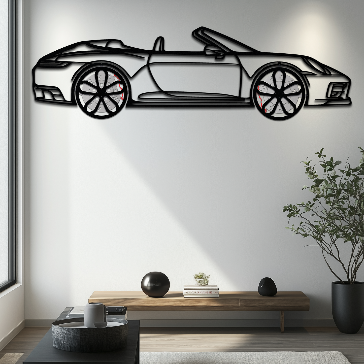 Porsche 911 (992) Convertible Silhouette Metal Wall Art – Rotating Wheel Luxury Car Decor Gift 🌟🏎️,KAFMEKA057 - Tampa Home & Garden Store