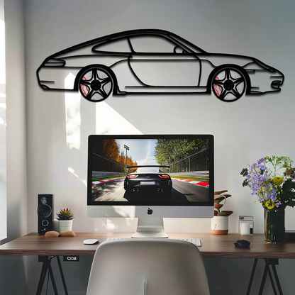 Porsche 911 (996) Silhouette Metal Wall Art – Modern Classic Décor with Rotating Wheels 🏁🔥,KAFMEKA059 - Tampa Home & Garden Store