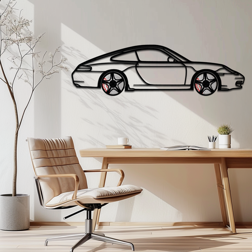 Porsche 911 (996) Silhouette Metal Wall Art – Modern Classic Décor with Rotating Wheels 🏁🔥,KAFMEKA059 - Tampa Home & Garden Store