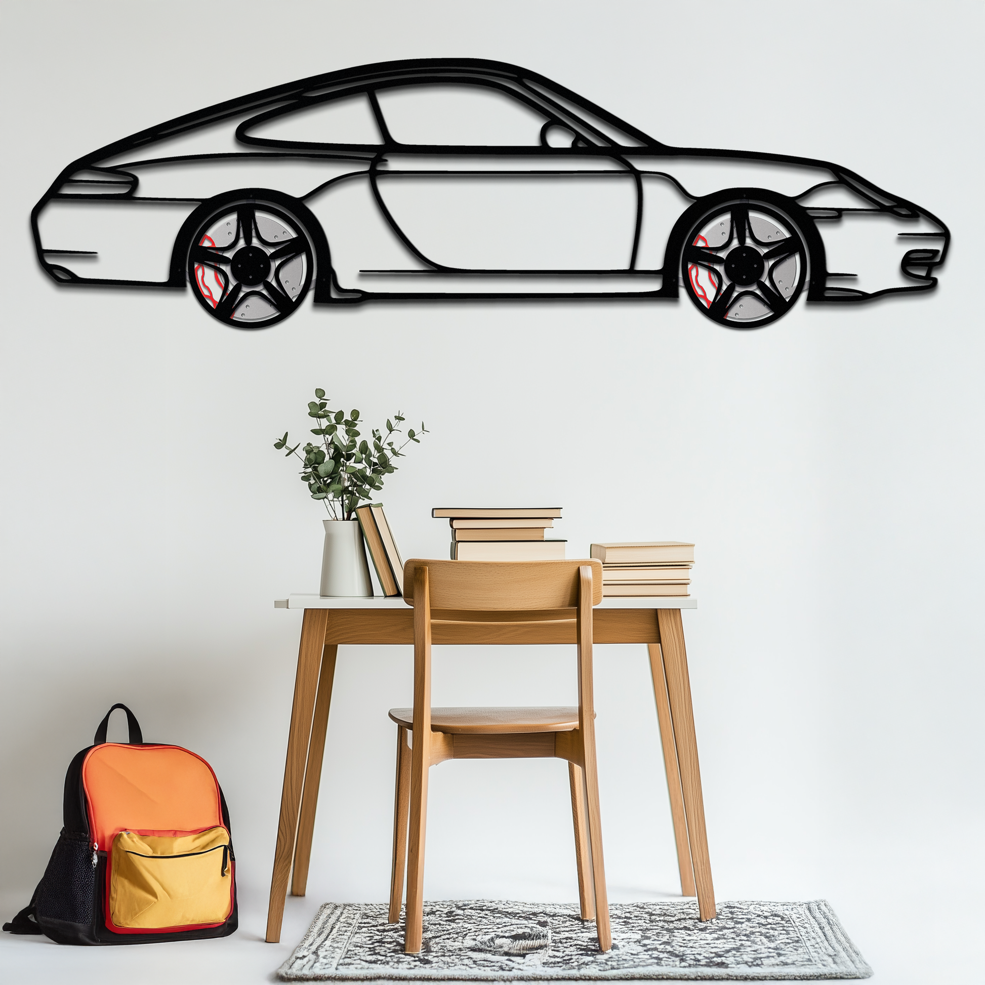 Porsche 911 (996) Silhouette Metal Wall Art – Modern Classic Décor with Rotating Wheels 🏁🔥,KAFMEKA059 - Tampa Home & Garden Store
