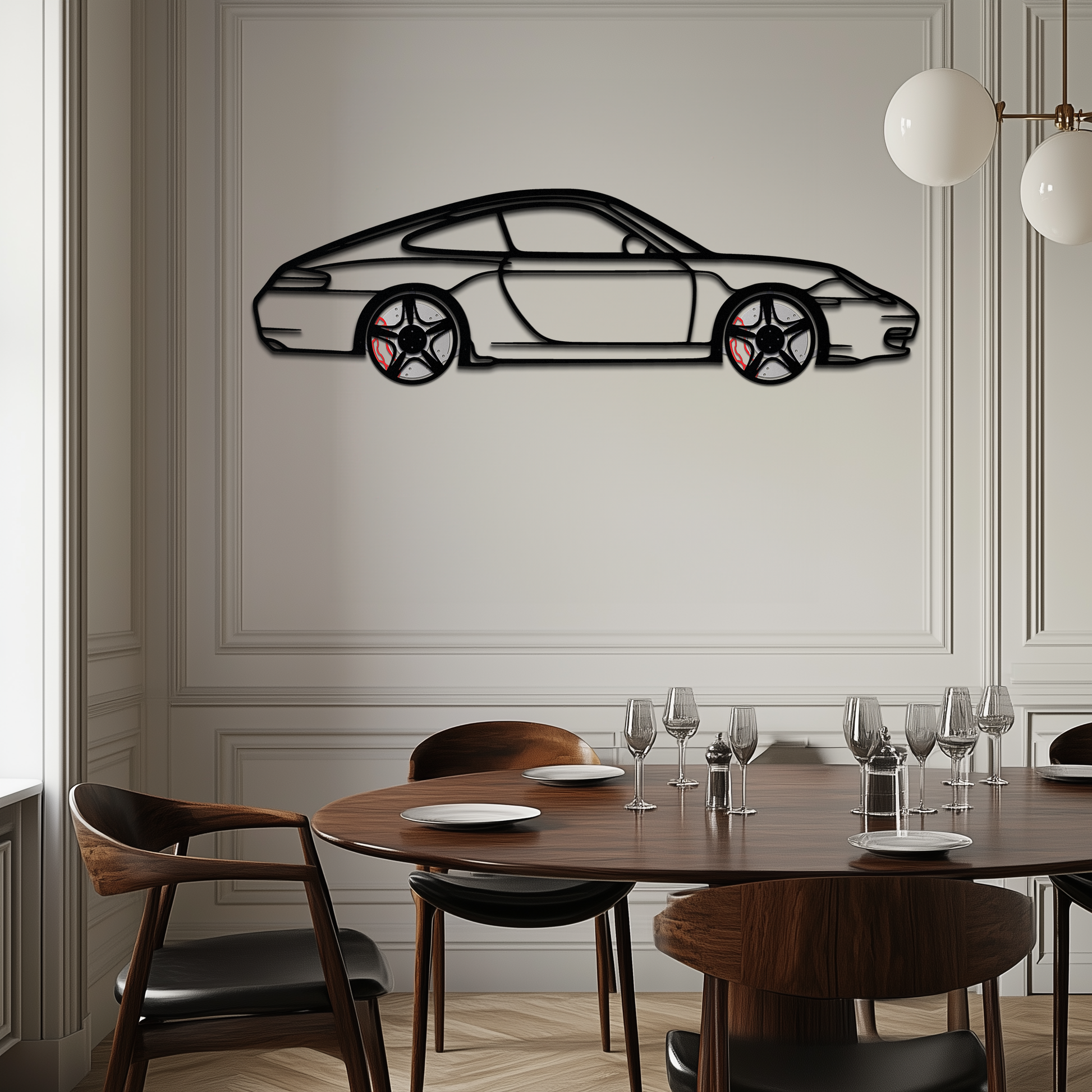 Porsche 911 (996) Silhouette Metal Wall Art – Modern Classic Décor with Rotating Wheels 🏁🔥,KAFMEKA059 - Tampa Home & Garden Store