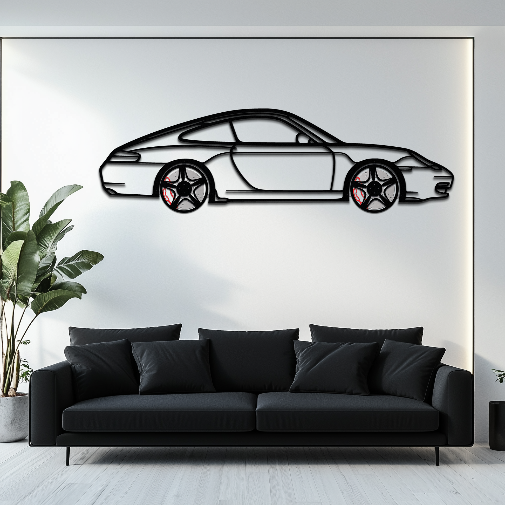 Porsche 911 (996) Silhouette Metal Wall Art – Modern Classic Décor with Rotating Wheels 🏁🔥,KAFMEKA059 - Tampa Home & Garden Store