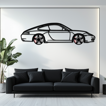Porsche 911 (996) Silhouette Metal Wall Art – Modern Classic Décor with Rotating Wheels 🏁🔥,KAFMEKA059 - Tampa Home & Garden Store