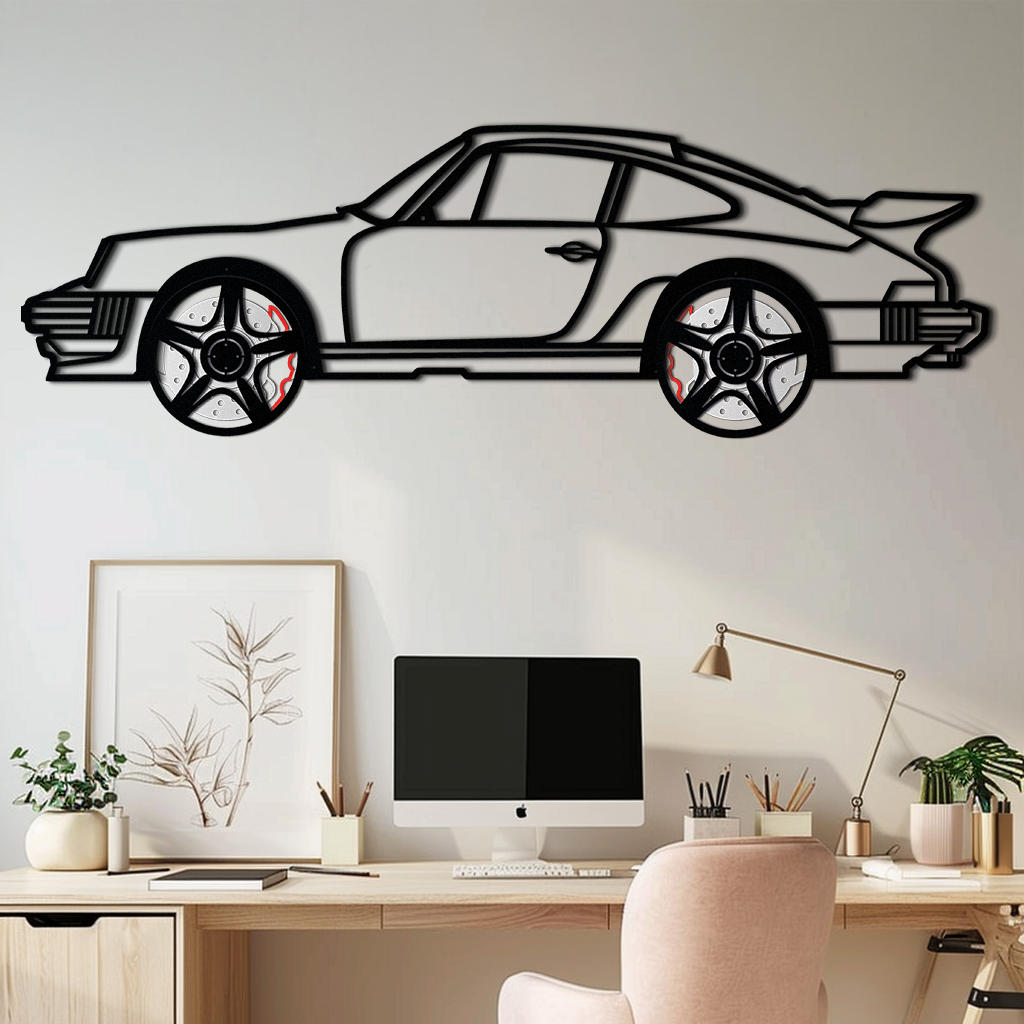 Porsche 911 Classic Metal Wall Art – Rotating Wheel Automotive Silhouette, Premium Gift for Car Lovers- KAFMEKA049 - Tampa Home & Garden Store