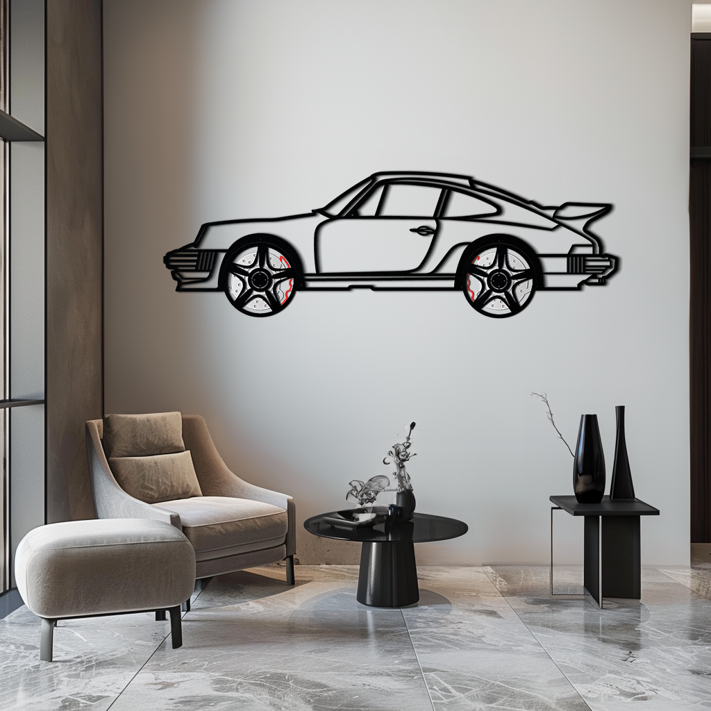 Porsche 911 Classic Metal Wall Art – Rotating Wheel Automotive Silhouette, Premium Gift for Car Lovers- KAFMEKA049 - Tampa Home & Garden Store