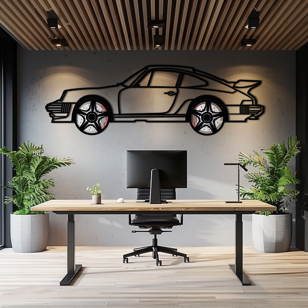 Porsche 911 Classic Metal Wall Art – Rotating Wheel Automotive Silhouette, Premium Gift for Car Lovers- KAFMEKA049 - Tampa Home & Garden Store