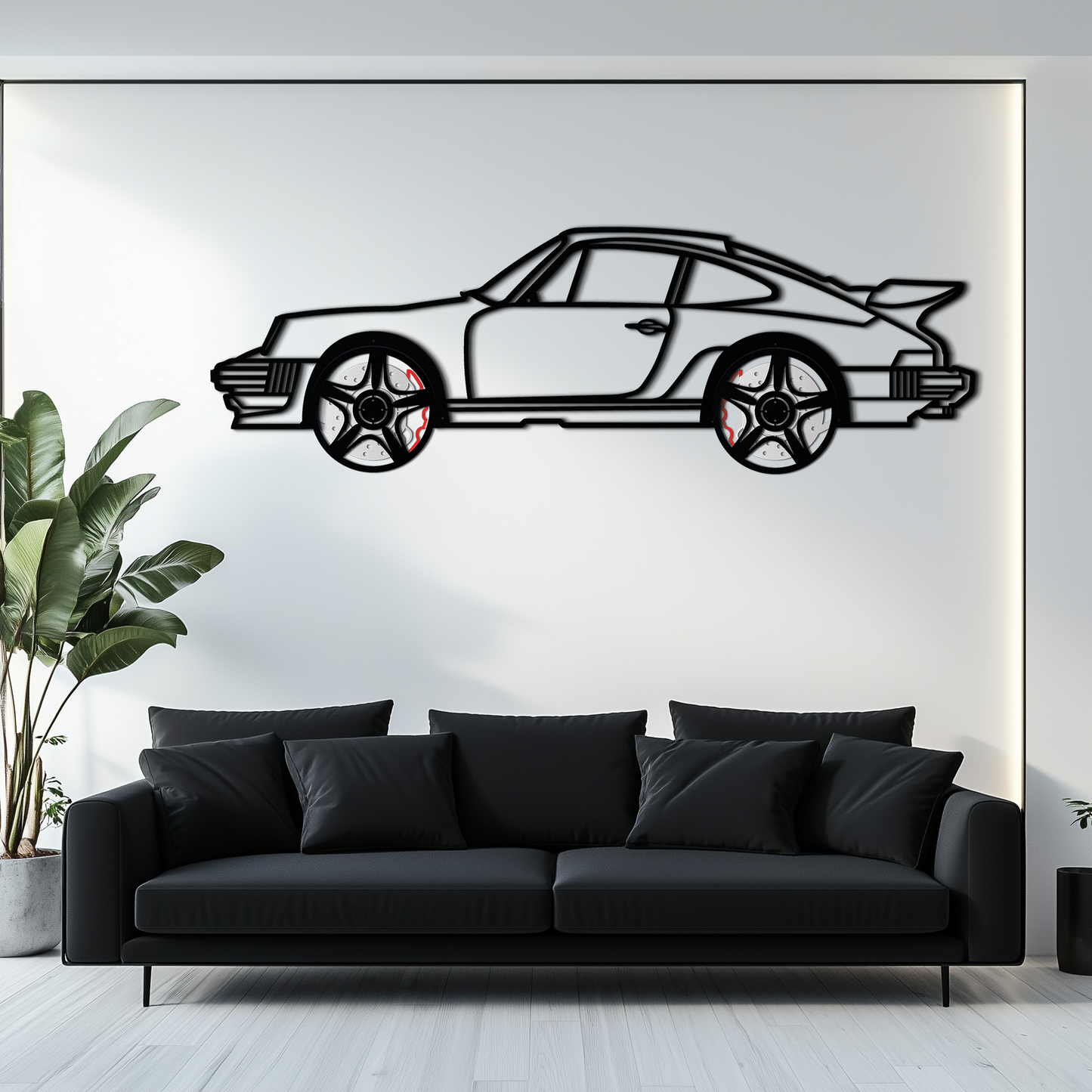 Porsche 911 Classic Metal Wall Art – Rotating Wheel Automotive Silhouette, Premium Gift for Car Lovers- KAFMEKA049 - Tampa Home & Garden Store