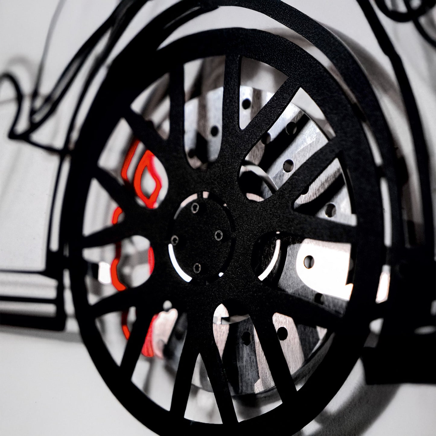 Porsche 911 GT Wall Art – Steel Silhouette with Spinning Wheels-KAFMEKA037 - Tampa Home & Garden Store