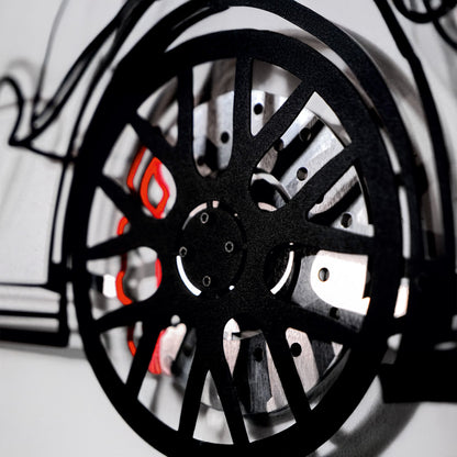 Porsche 911 GT Wall Art – Steel Silhouette with Spinning Wheels-KAFMEKA037 - Tampa Home & Garden Store