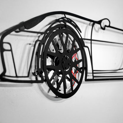 Porsche 911 GT Wall Art – Steel Silhouette with Spinning Wheels-KAFMEKA037 - Tampa Home & Garden Store