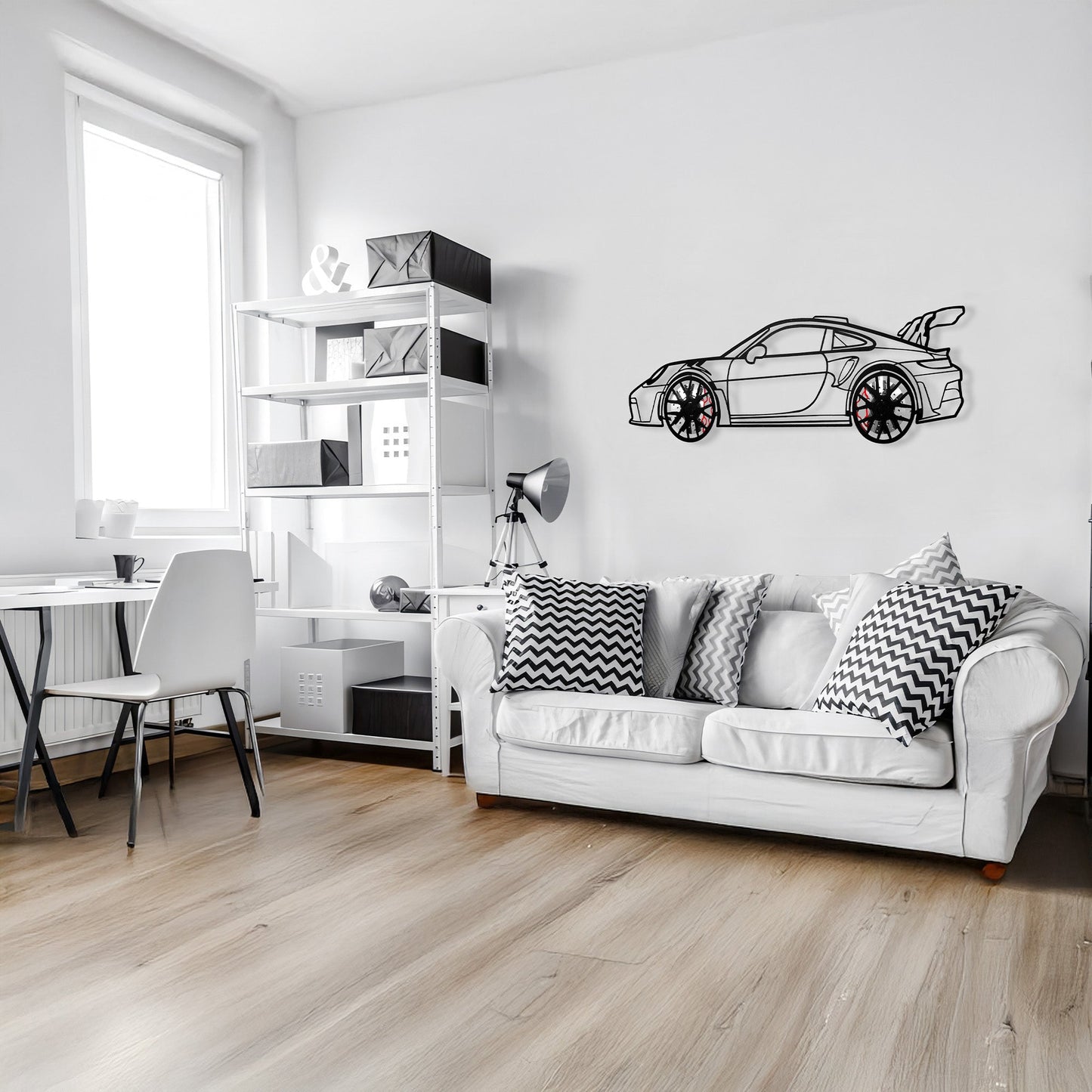 Porsche 911 GT Wall Art – Steel Silhouette with Spinning Wheels-KAFMEKA037 - Tampa Home & Garden Store