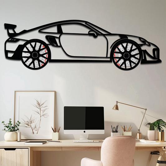Porsche 911 GT2 Metal Wall Art – Rotating Wheel Motorsport Silhouette | Premium Gift for Car Enthusiasts ,KAFMEKA050 - Tampa Home & Garden Store