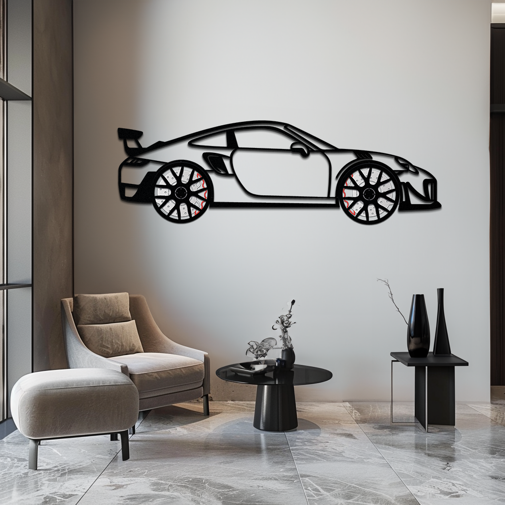 Porsche 911 GT2 Metal Wall Art – Rotating Wheel Motorsport Silhouette | Premium Gift for Car Enthusiasts ,KAFMEKA050 - Tampa Home & Garden Store