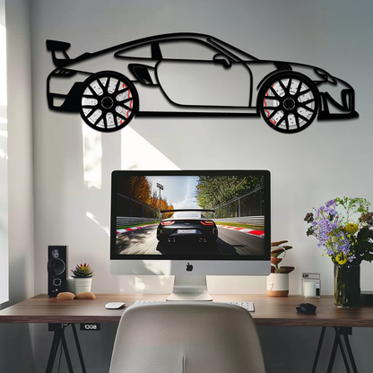 Porsche 911 GT2 Metal Wall Art – Rotating Wheel Motorsport Silhouette | Premium Gift for Car Enthusiasts ,KAFMEKA050 - Tampa Home & Garden Store