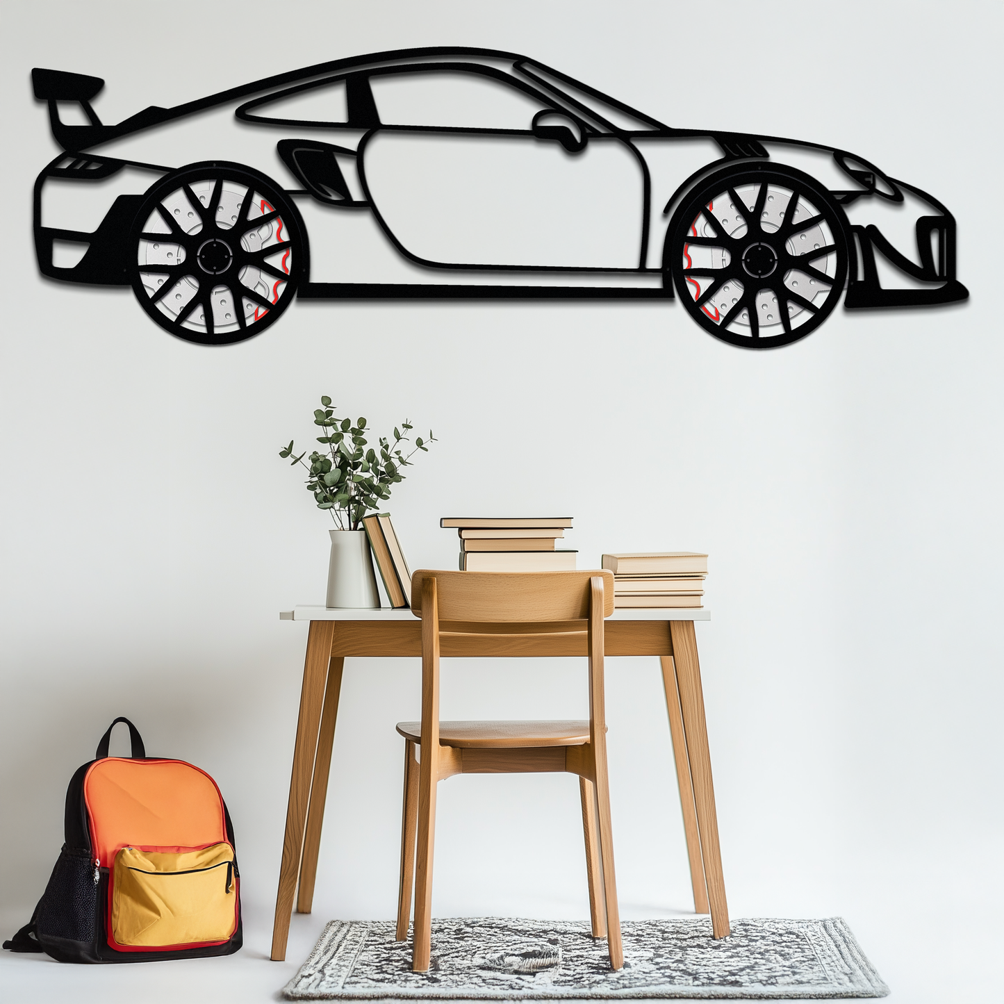 Porsche 911 GT2 Metal Wall Art – Rotating Wheel Motorsport Silhouette | Premium Gift for Car Enthusiasts ,KAFMEKA050 - Tampa Home & Garden Store