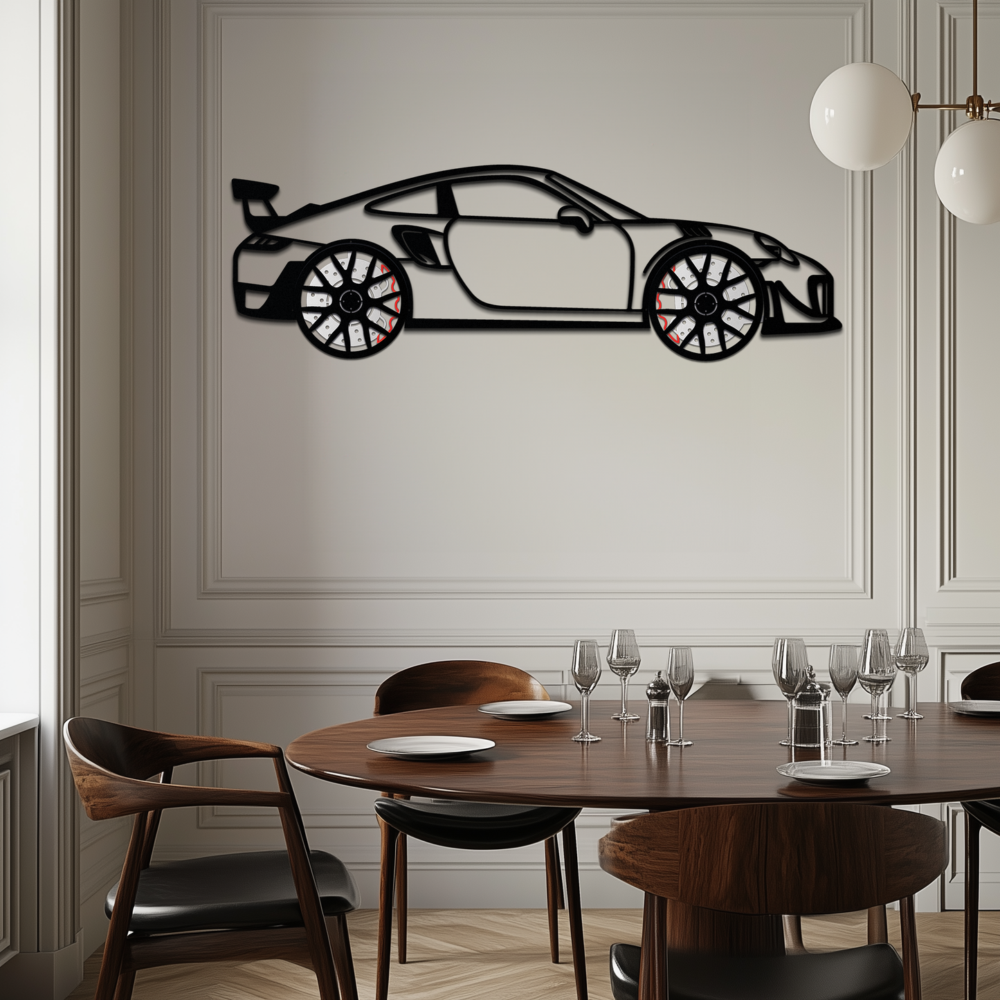 Porsche 911 GT2 Metal Wall Art – Rotating Wheel Motorsport Silhouette | Premium Gift for Car Enthusiasts ,KAFMEKA050 - Tampa Home & Garden Store