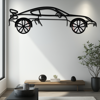 Porsche 911 GT2 Metal Wall Art – Rotating Wheel Motorsport Silhouette | Premium Gift for Car Enthusiasts,KAFMEKA052 - Tampa Home & Garden Store