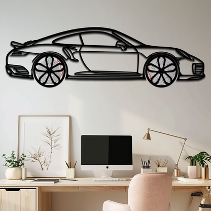 Porsche 911 Turbo S Silhouette Metal Wall Art – Rotating Wheel Automotive Decor Gift 🏎️🔥,KAFMEKA056 - Tampa Home & Garden Store