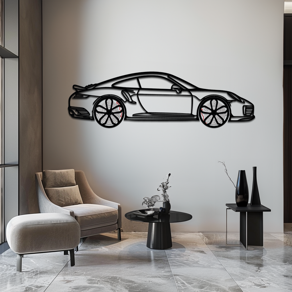 Porsche 911 Turbo S Silhouette Metal Wall Art – Rotating Wheel Automotive Decor Gift 🏎️🔥,KAFMEKA056 - Tampa Home & Garden Store