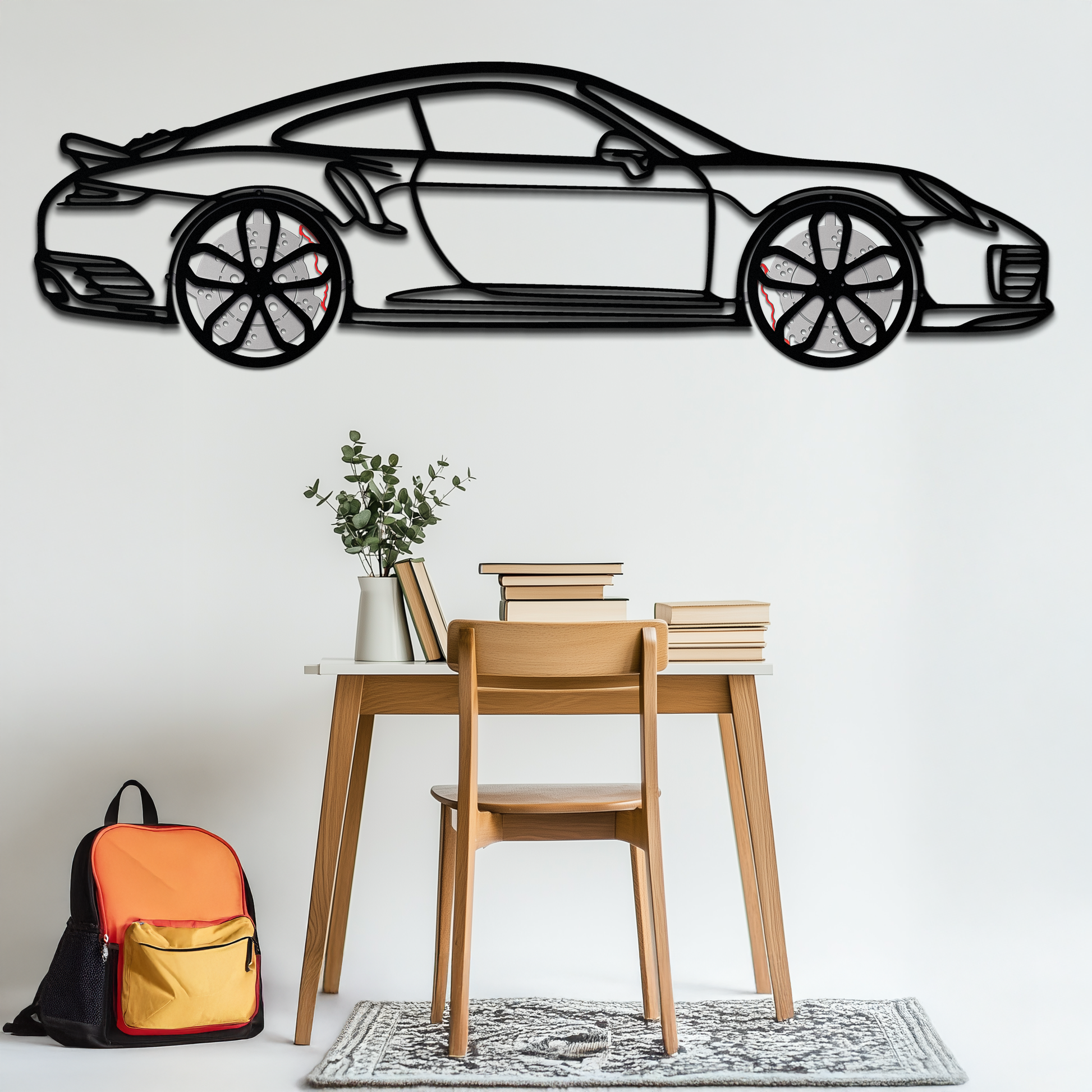 Porsche 911 Turbo S Silhouette Metal Wall Art – Rotating Wheel Automotive Decor Gift 🏎️🔥,KAFMEKA056 - Tampa Home & Garden Store